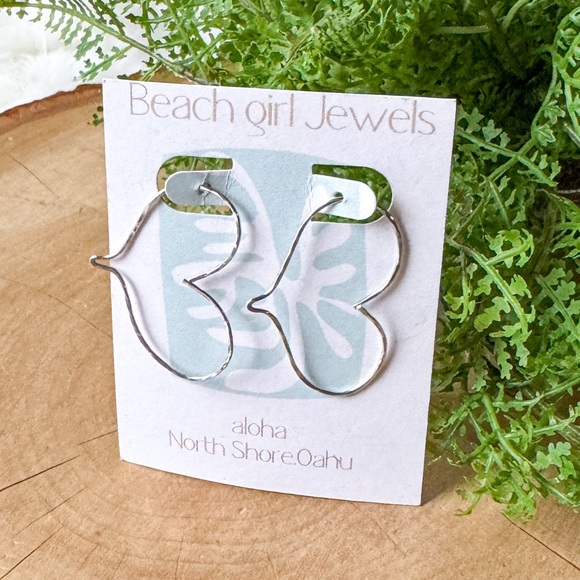 Beach Girl Jewels Aloha Heart Love Earrings Sterling Silver Wire - Picture 2 of 4